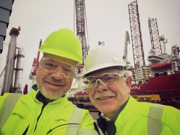 René en Ruben op bouwplaats